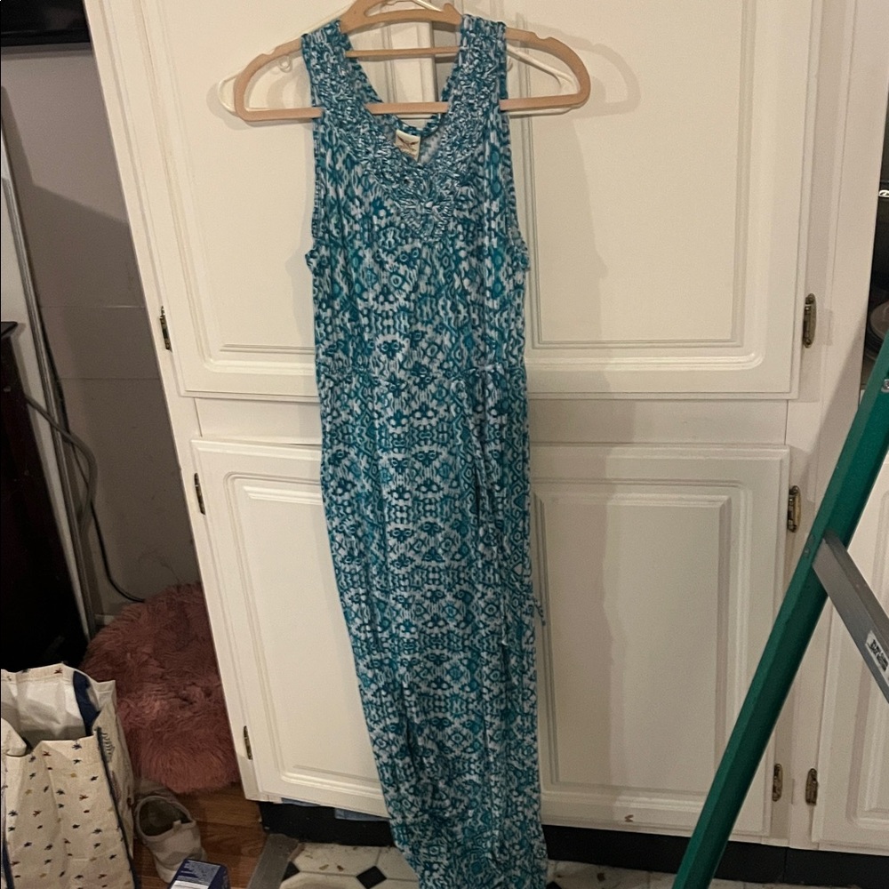 Faded Glory Blue Patterned Maxi Dress